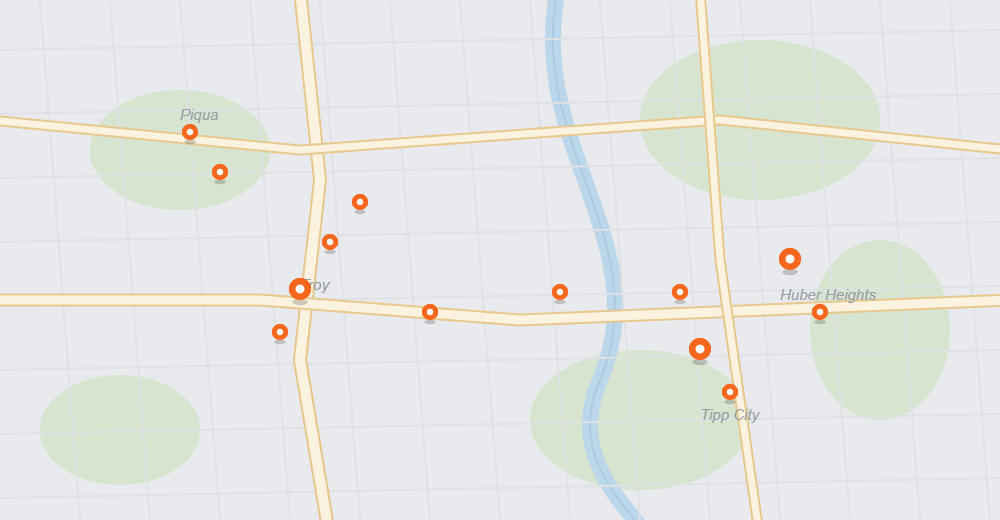 Map of completed jobs